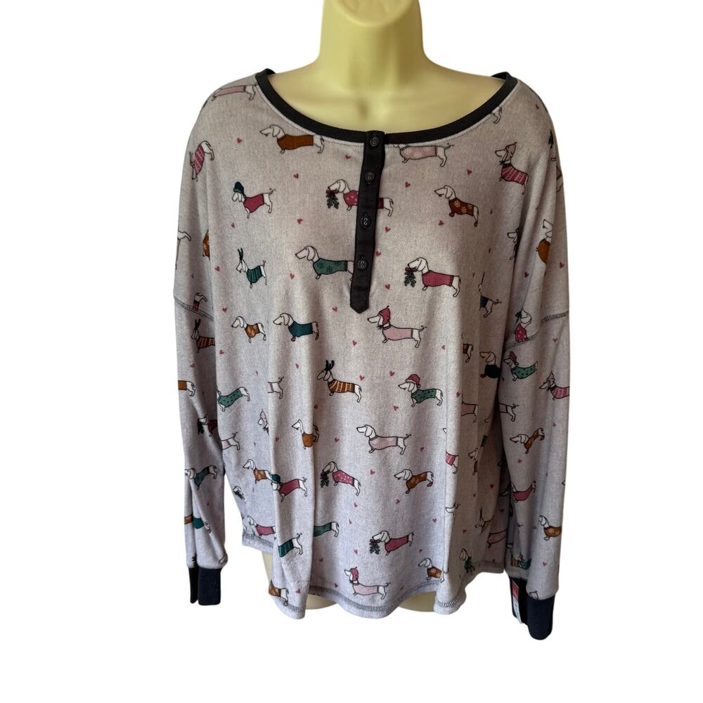 Secret Treasures Dachshund Christmas Soft Pajama Shirt